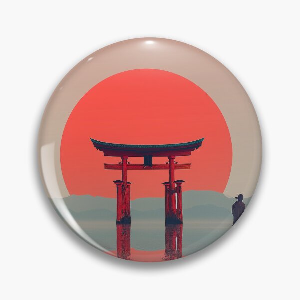 Item preview, Minimalist Floating Torii Gate and Giant Red Sun designed and sold by R&B Art and design.