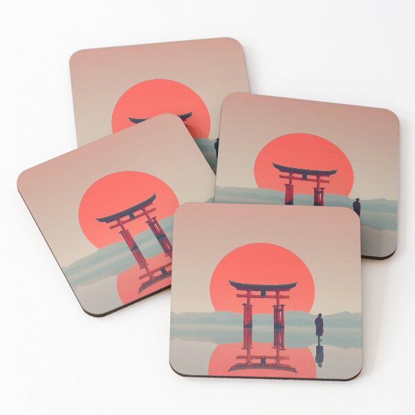 Item preview, Minimalist Floating Torii Gate and Giant Red Sun designed and sold by R&B Art and design.