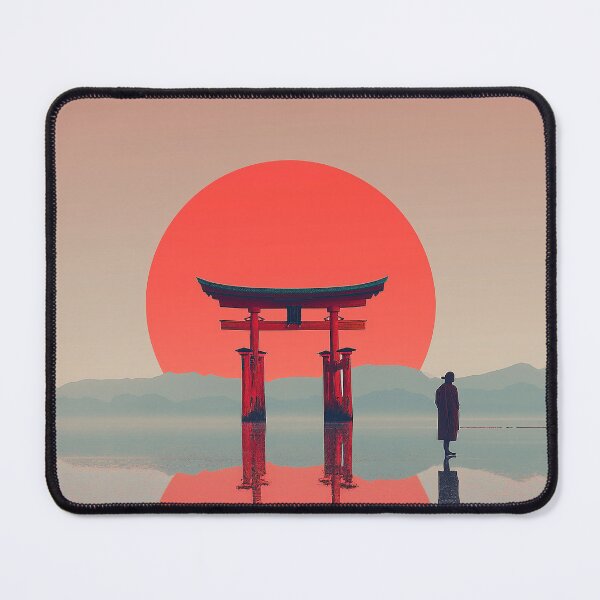 Item preview, Minimalist Floating Torii Gate and Giant Red Sun designed and sold by R&B Art and design.