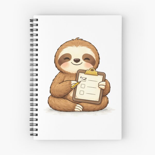 Item preview, One Task Done Sloth – Cute Productivity Checklist designed and sold by PunchDrop.
