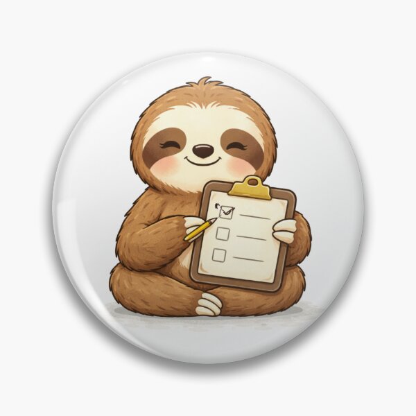 Item preview, One Task Done Sloth – Cute Productivity Checklist designed and sold by PunchDrop.