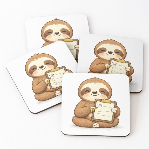 Item preview, One Task Done Sloth – Cute Productivity Checklist designed and sold by PunchDrop.