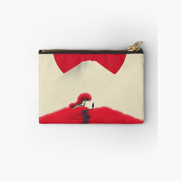 Item preview, Minimalist Red Flower Field with Mount Fuji and Giant Sun designed and sold by R&B Art and design.