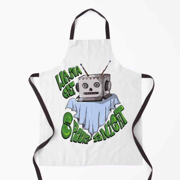 Item preview, Retro robot ghost Halloween illustration. designed and sold by The Funscape Store.