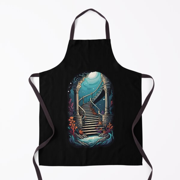 Item preview, Underwater Fantasy Staircase Ocean Ruins Dreamy Moonlight Realm designed and sold by DrawHandArt.