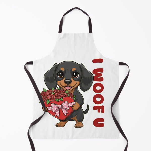 Item preview, I Woof U Dachshund Puppy with Flowers – Sweet Dog Love Design designed and sold by The Real Life Symphony.
