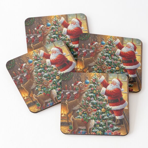 Item preview, Santa Decorating the Christmas Tree designed and sold by Y-MOONSTAR.