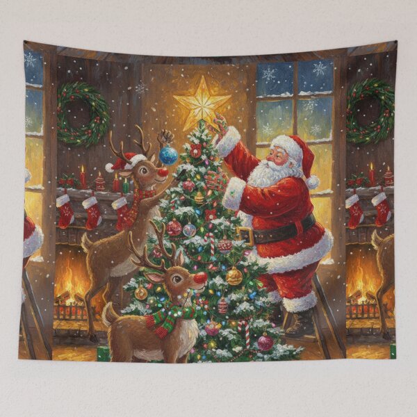 Item preview, Santa Decorating the Christmas Tree designed and sold by Y-MOONSTAR.