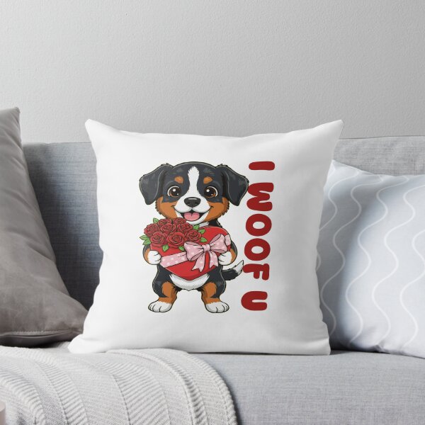 Item preview, I Woof U Entlebucher Mountain Puppy with Flowers – Sweet Dog Love Design designed and sold by The Real Life Symphony.