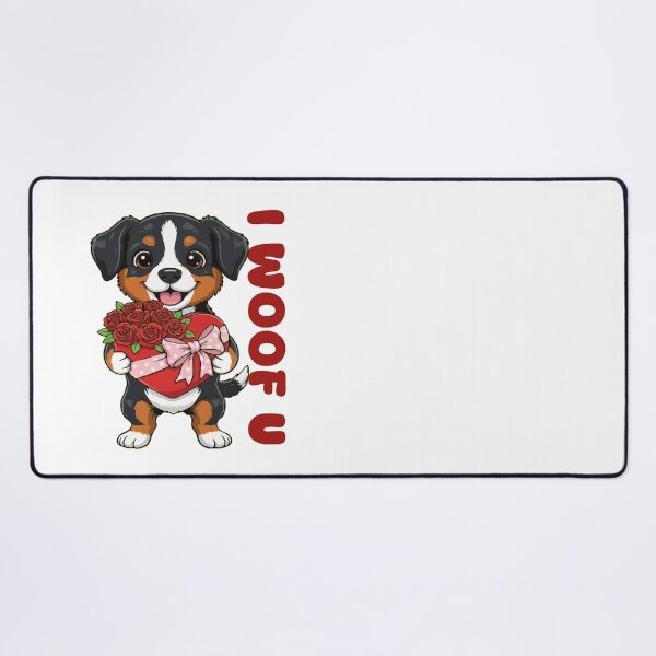 Item preview, I Woof U Entlebucher Mountain Puppy with Flowers – Sweet Dog Love Design designed and sold by The Real Life Symphony.