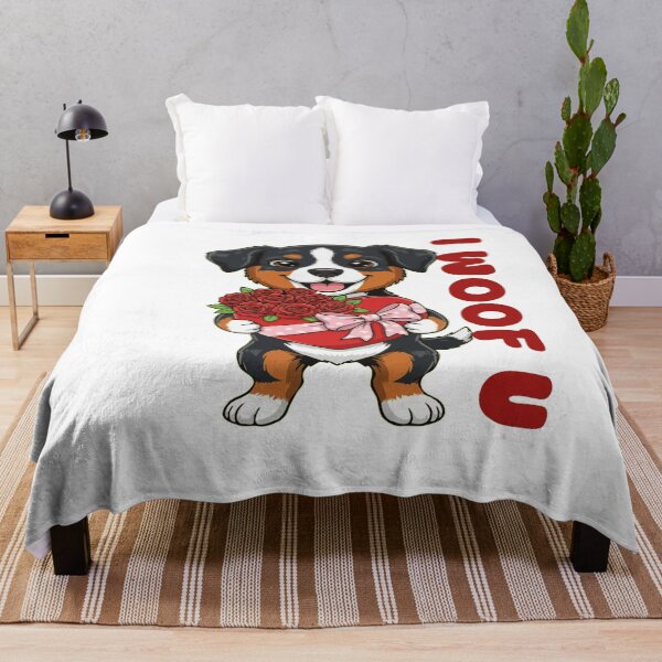 Item preview, I Woof U Entlebucher Mountain Puppy with Flowers – Sweet Dog Love Design designed and sold by The Real Life Symphony.