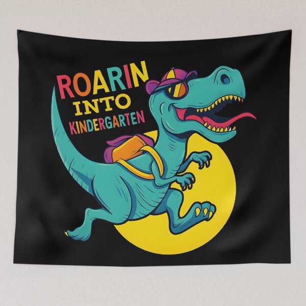 Item preview, Roaring Into Kindergarten Dinosaur T-Rex Back To School Boys Kids Funny designed and sold by DrawHandArt.