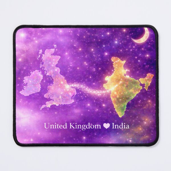 Item preview, United Kingdom India Long Distance Couple Love Design designed and sold by ArcanePrintsxo.