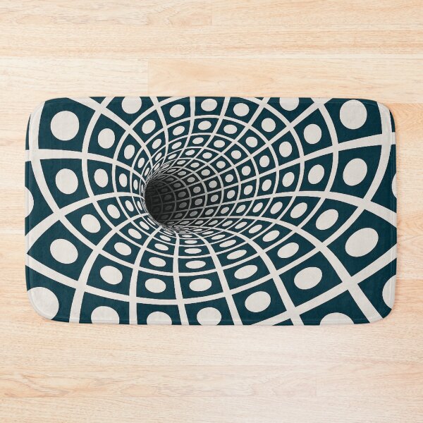 Item preview, Optical Illusion Vortex Grid Art - Abstract Geometric Tunnel with White Circles 3D Depth Trippy Perspective Black Hole Spiral Design designed and sold by AnTartstudios.