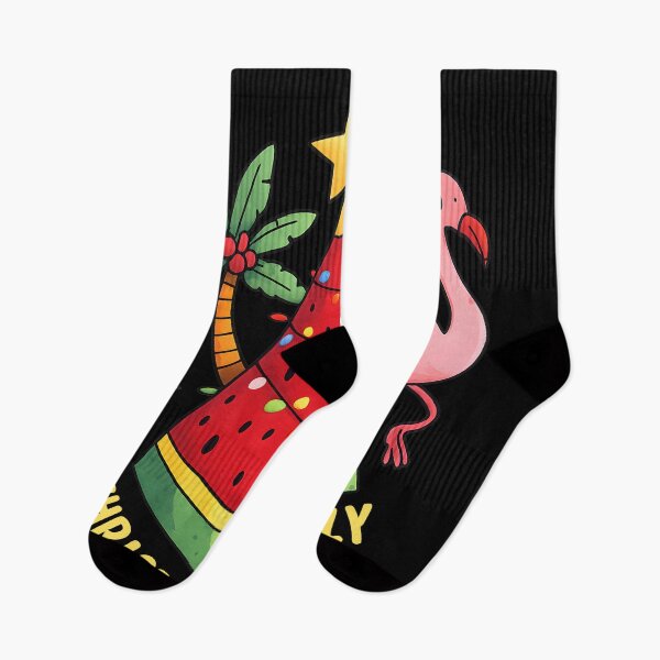 Item preview, Christmas in July Watermelon Tree Tropical Pink Flamingo Summer Holiday designed and sold by DrawHandArt.