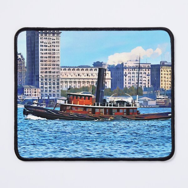 Item preview, Tugboats Near the New York City Skyline c1906 designed and sold by Susan Savad.