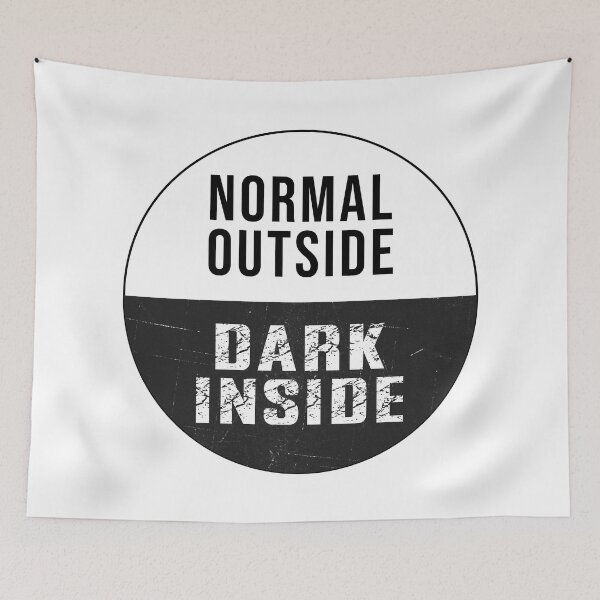Item preview, Normal Outside Dark Inside Shirt – Dark Aesthetic Quote T-Shirt, Minimal Psychological Streetwear, Unisex Graphic Tee designed and sold by JoseFrancese.