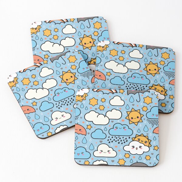 Item preview, Sunshine follows the rain. Cute kawaii weather with playful suns, clouds and umbrellas designed and sold by The Waifoo's Studio.