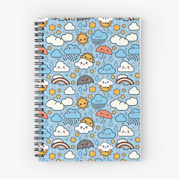 Artikelvorschau, Nach dem Regen folgt die Sonne. Niedliches Kawaii-Wetter mit verspielten Sonnen, Wolken und Regenschirmen. entworfen und verkauft von The Waifoo's Studio.