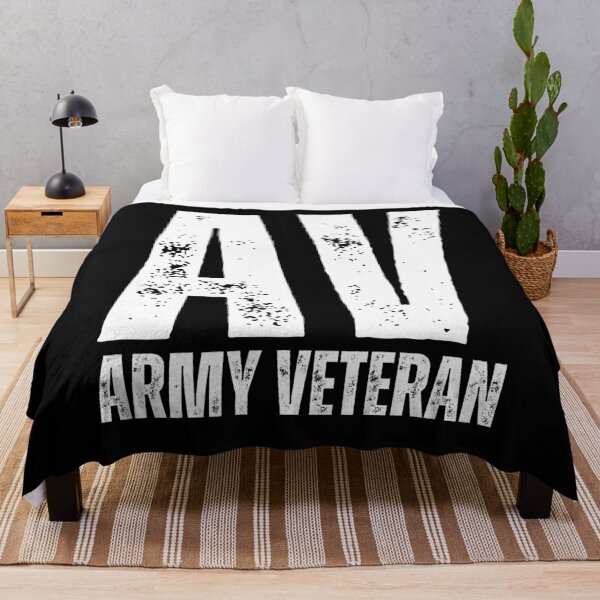 Item preview, AV Army Veteran Design – Military Pride Logo Graphic for Veterans white worn look font designed and sold by GFamilyC.