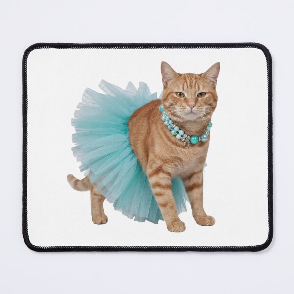 Item preview, Grumpy Orange Tabby in Blue Tutu | Unimpressed Feline Ballerina designed and sold by slydawgstudio.