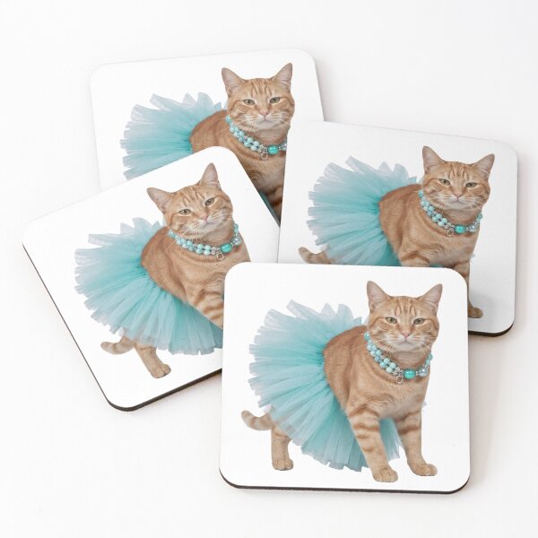 Item preview, Grumpy Orange Tabby in Blue Tutu | Unimpressed Feline Ballerina designed and sold by slydawgstudio.