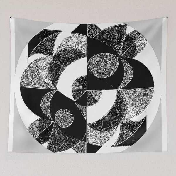Item preview, round black and white abstract design designed and sold by SmashingDeals.