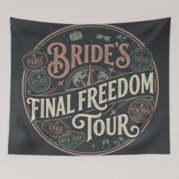 Item preview, Brides Final Freedom Tour Funny Bachelorette Design designed and sold by HappySproutArt.