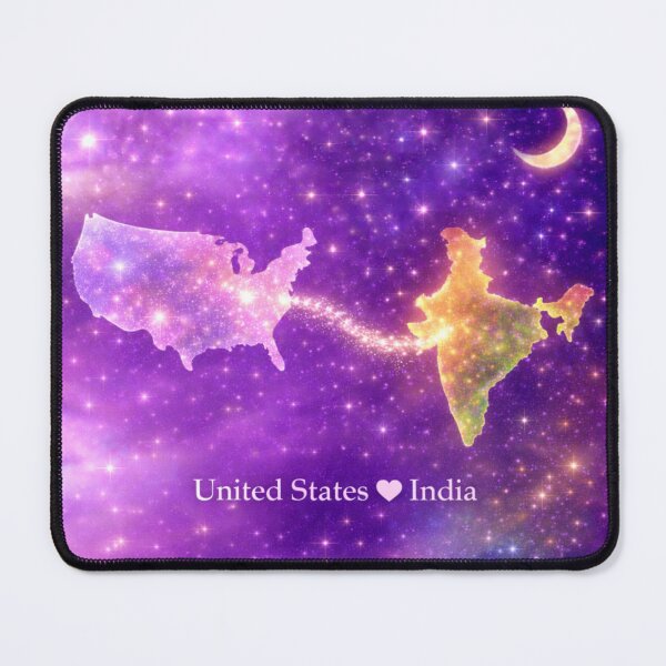 Item preview, United States India Long Distance Couple Love Design designed and sold by ArcanePrintsxo.