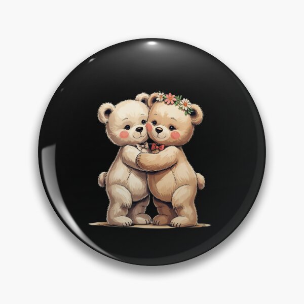 Item preview, Cute Cuddly Bear Couple in Love – Romantic Kawaii Illustration for Valentine's Day Gift designed and sold by M.M.A DIGITAL BOUTIQUE.