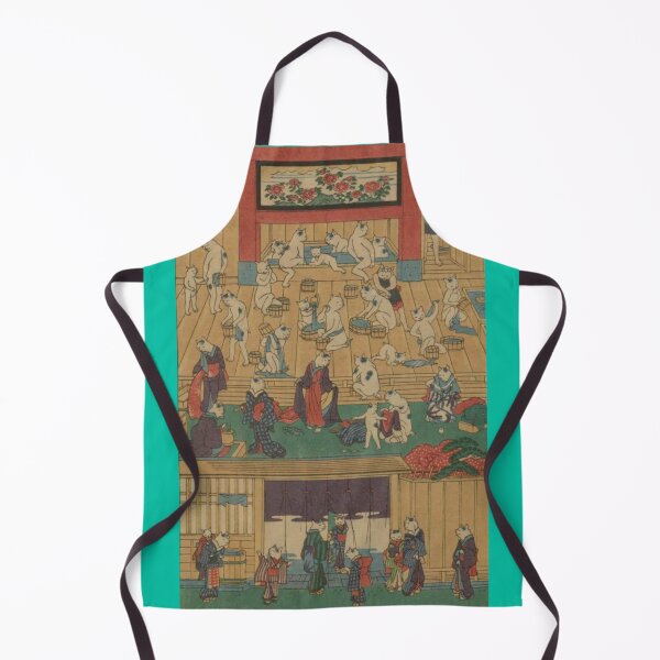 Item preview, Vintage, Ukiyoe cat's bathing by Yoshifuji, Japanese art, woodblock, ,Wall art, Puzzle, designed and sold by VintageJapan for Japanese woodblock, Ukiyoe, Retro art and more.