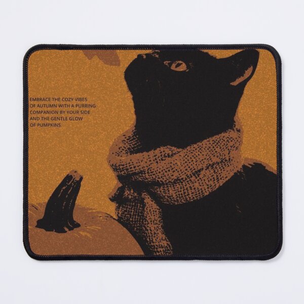 Item preview, Cozy Time Poster With Scarfed Black Cat and Pumpkins designed and sold by Adronia.