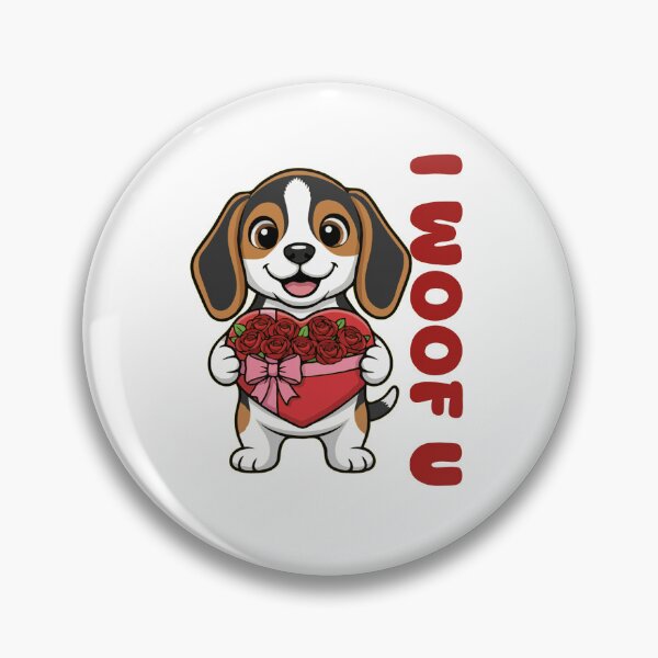 Item preview, I Woof U Beagle Puppy with Flowers – Sweet Dog Love Design designed and sold by The Real Life Symphony.