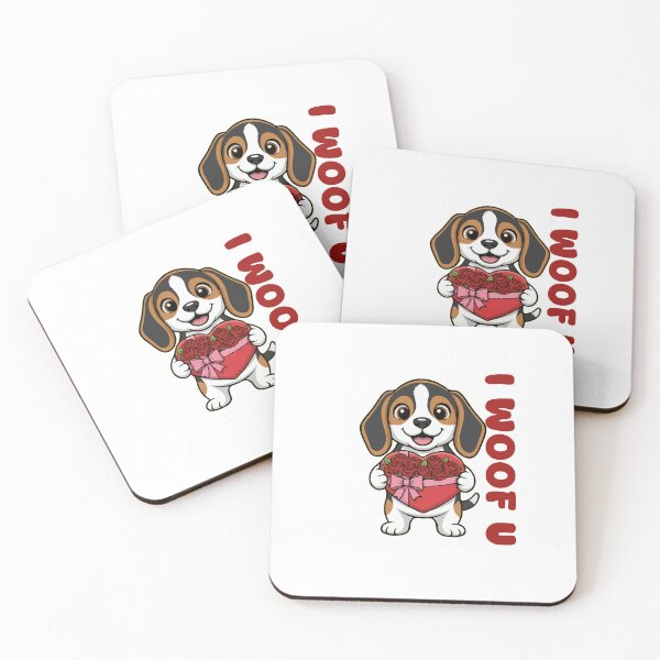 Item preview, I Woof U Beagle Puppy with Flowers – Sweet Dog Love Design designed and sold by The Real Life Symphony.