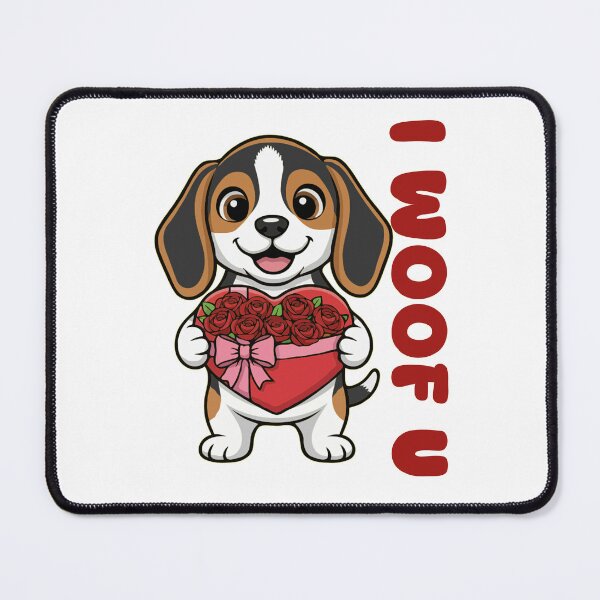 Item preview, I Woof U Beagle Puppy with Flowers – Sweet Dog Love Design designed and sold by The Real Life Symphony.
