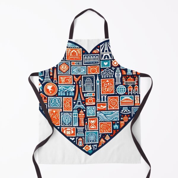 Item preview, Travel Heart World Landmarks Wanderlust Icon Design designed and sold by DrawDrip.