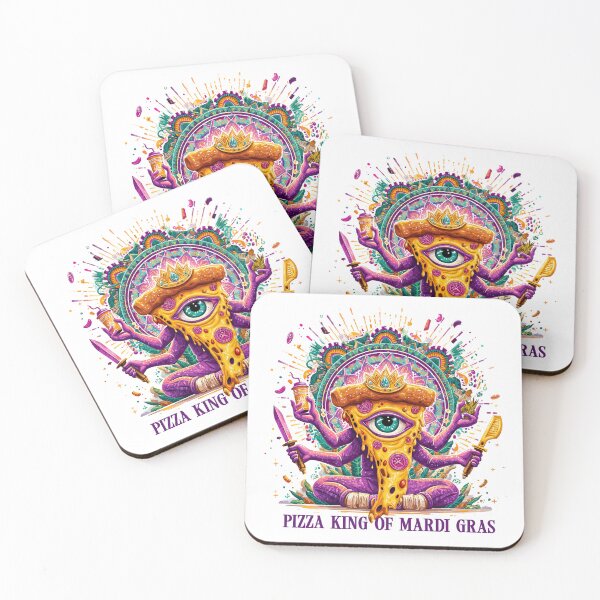 Item preview, Pizza King of Mardi Gras Trippy Sacred Pizza Art designed and sold by Anastasiia Yurevych.