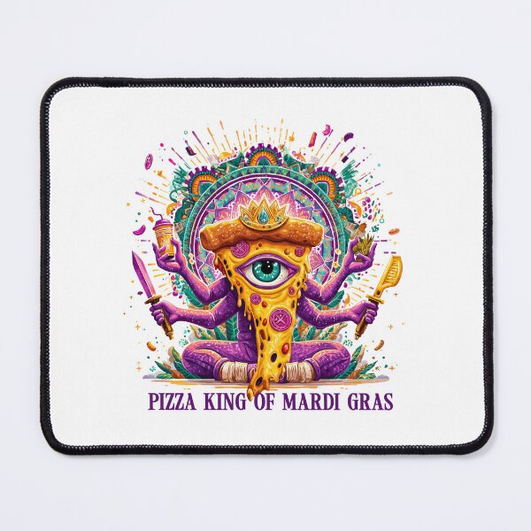 Item preview, Pizza King of Mardi Gras Trippy Sacred Pizza Art designed and sold by Anastasiia Yurevych.