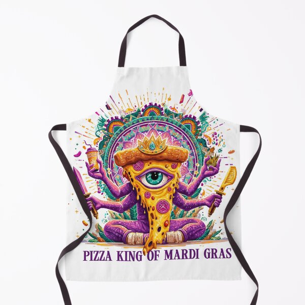 Item preview, Pizza King of Mardi Gras Trippy Sacred Pizza Art designed and sold by Anastasiia Yurevych.