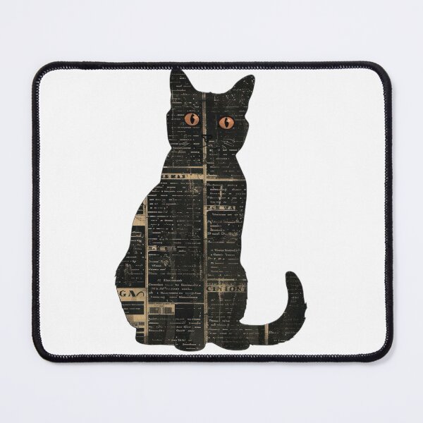 Item preview, Newspaper Texture Black Cat Silhouette Illustration designed and sold by Adronia.