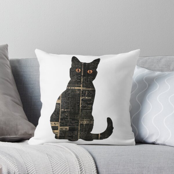 Item preview, Newspaper Texture Black Cat Silhouette Illustration designed and sold by Adronia.