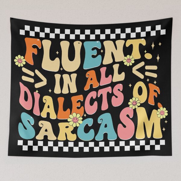 Item preview, Vintage Fluent In All Dialects Of Sarcasm Sarcastic Humor  designed and sold by yassin-stags.
