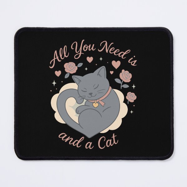 Item preview, All You Need Is Love and a Cat Cute Grey Cat Heart Shirt designed and sold by WhiskerlyGfx.