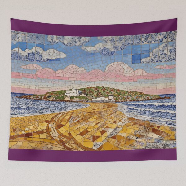 Item preview,  Burgh Island Azulejos(photography + AI) designed and sold by artsmeow.