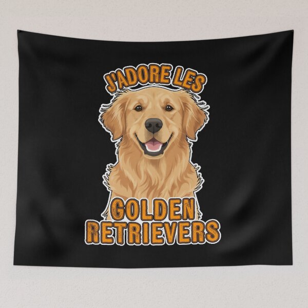 Item preview, J’adore les Golden Retrievers –  I love Golden Retrievers - Art Shirt designed and sold by FrancophileFun.