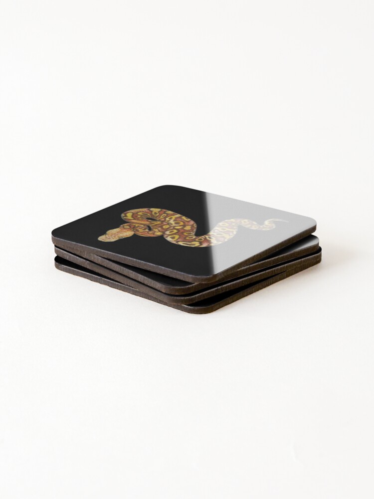 Thumbnail 4 of 5, Coasters (Set of 4), Ball python (Python regius) designed and sold by Meowsome91.