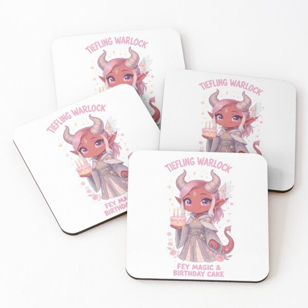 Item preview, Chibi Tiefling Warlock Birthday Art – Cute Fey Heritage Fantasy designed and sold by RpgTools.