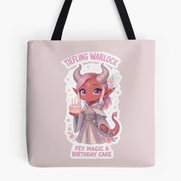 Artikelvorschau, Chibi-Tiefling-Hexenmeister-Geburtstagsbild – Niedliche Fantasy mit Feen-Abstammung entworfen und verkauft von RpgTools.