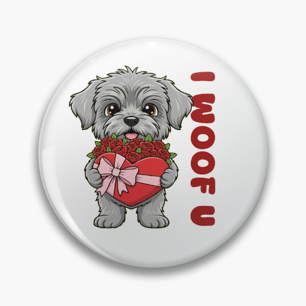 Item preview, I Woof U Bouvier des Flandres Puppy with Flowers – Sweet Dog Love Design designed and sold by The Real Life Symphony.