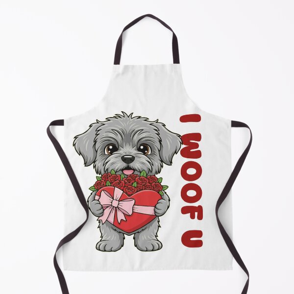 Item preview, I Woof U Bouvier des Flandres Puppy with Flowers – Sweet Dog Love Design designed and sold by The Real Life Symphony.